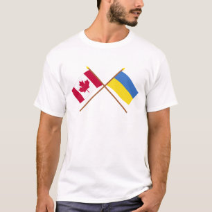 Kanada und Ukraine gekreuzte Flaggen T-Shirt