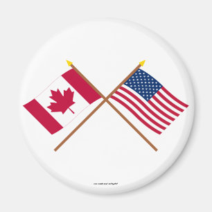 Kanada und Vereinigte Staaten gekreuzte Flaggen Magnet