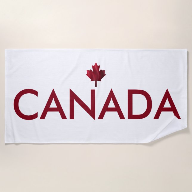 Kanada und Wavy Red Maple Leaf Strandtuch (Vorderseite)