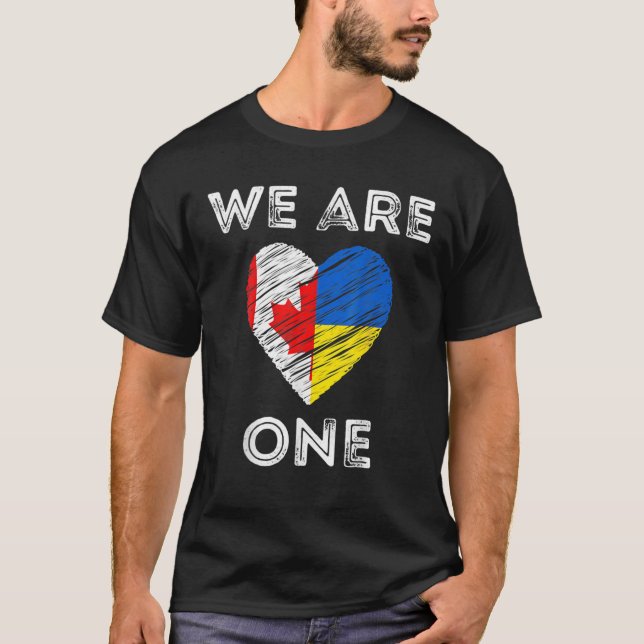 Kanada unterstützt Ukraine Wir sind eine Liebe Her T-Shirt (Vorderseite)