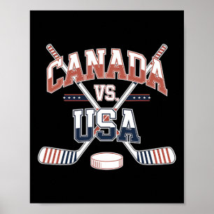 Kanada USA Eishockeyspiel Kanadisch Amerikanischer Poster