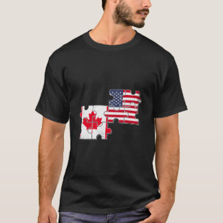 Kanada USA Flaggenamerikaner Kanadier T-Shirt
