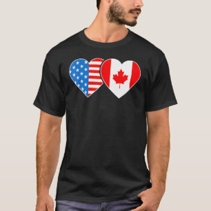 Kanada USA Flaggenstaat Herz Kanadische Amerikaner T-Shirt