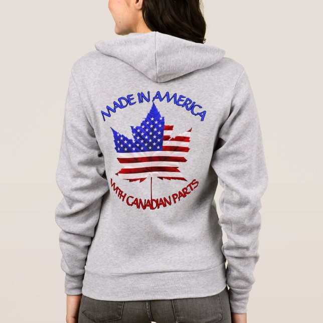 Kanada USA Hoodie Personalisiert US Canada Jacket (Rückseite)