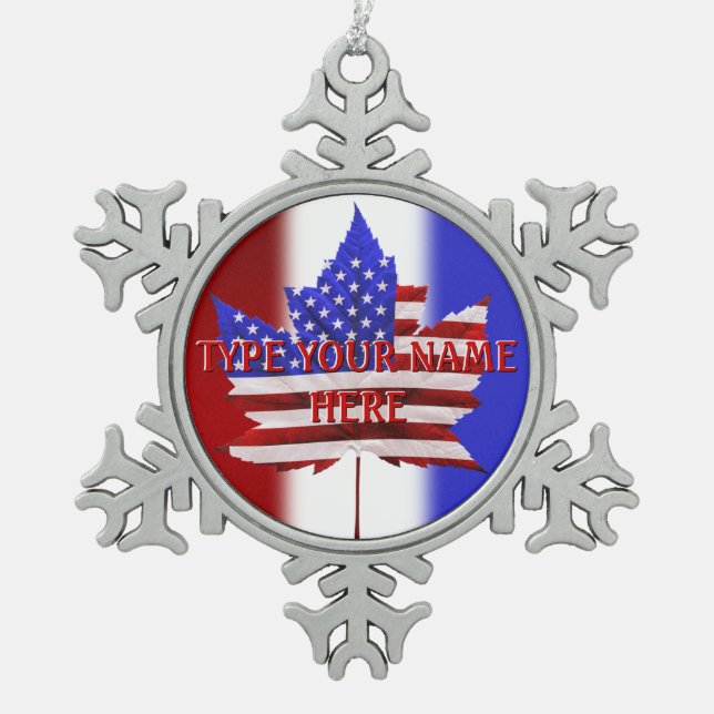 Kanada USA Ornament Personalize Canada Souvenir (Vorderseite)