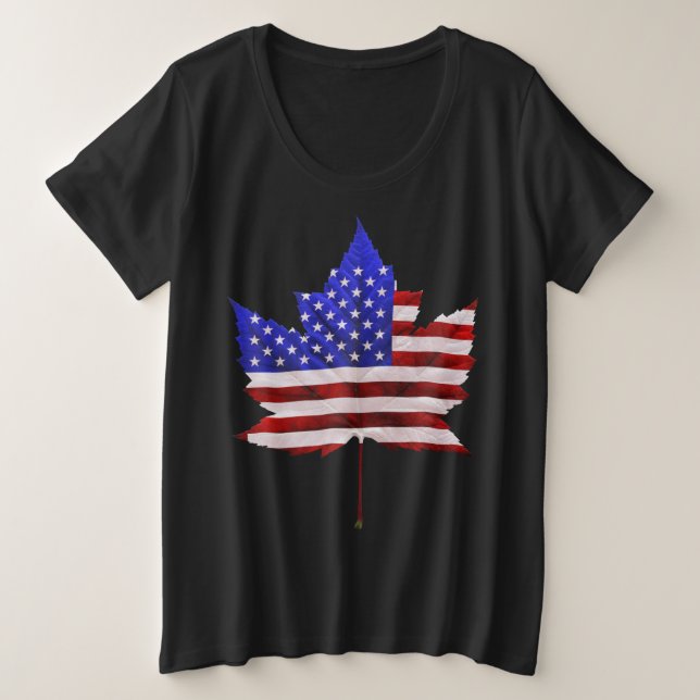 Kanada USA Souvenir T - Shirt Plus Size Women's (Design vorne)