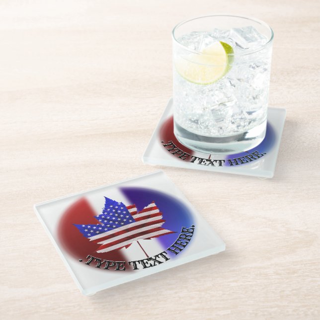 Kanada USA Untersetzer Personalisiert USA Unterset (Schrägansicht)
