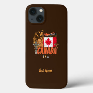 Kanada Vintage-Flagge und Grizzly-Bär-Feiertag Case-Mate iPhone Hülle