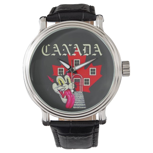 KANADA VINTAGE KATZE ARMBANDUHR (Vorderseite)