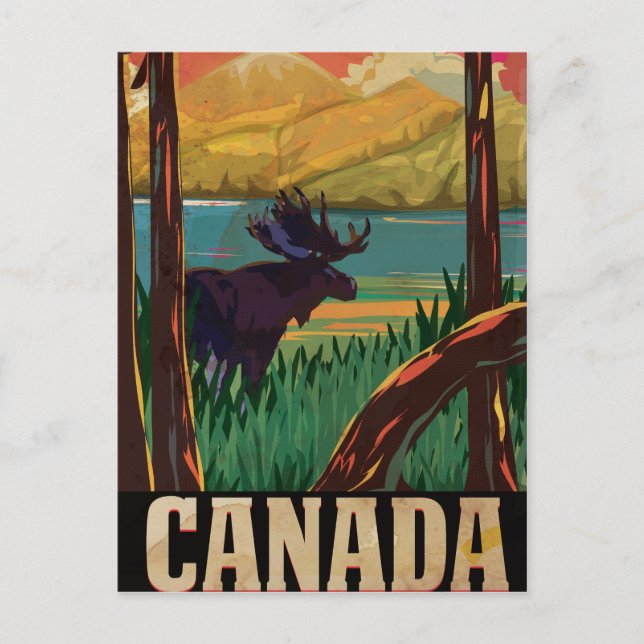 Kanada Vintage Travel Poster Postkarte (Vorderseite)