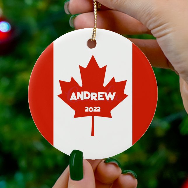 Kanada Weihnachtsschmuck für Kanadier (Canada Canadian Flag Christmas Ornament)