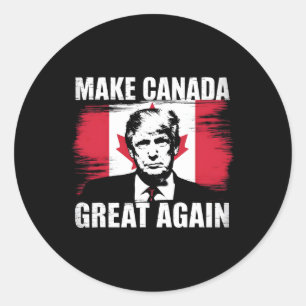 Kanada wieder groß machen Trump Kanadische Flagge Runder Aufkleber