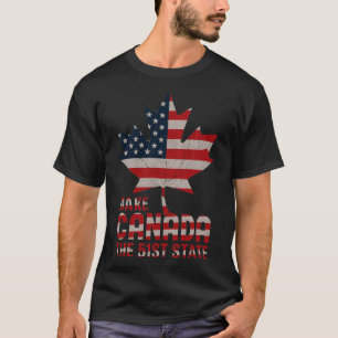 Kanada zum 51. US-Staat als amerikanisches Flaggen T-Shirt