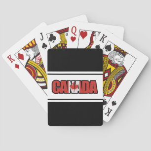 Kanadaflagge mit Ahornblatt in typografischem Text Spielkarten