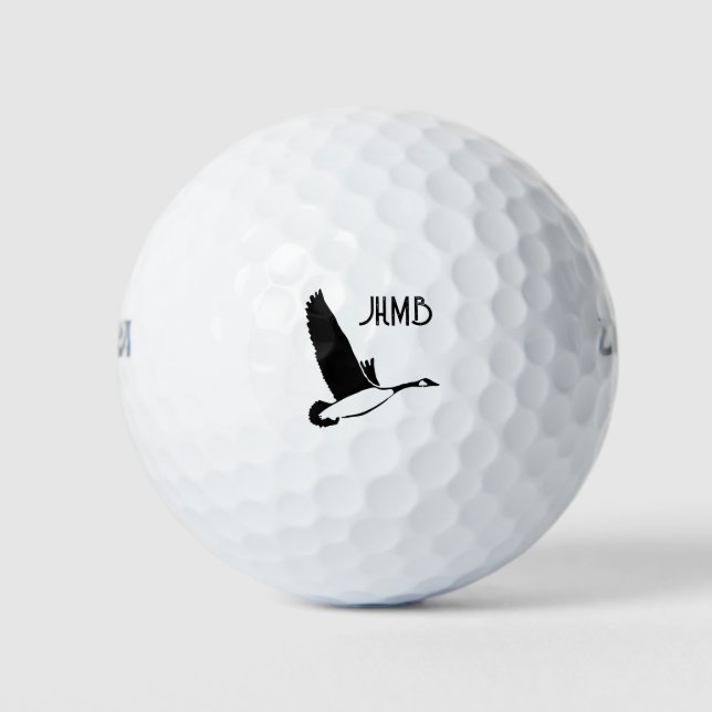 Kanadagans-Monogramm-Kunst Golfball (Vorderseite)