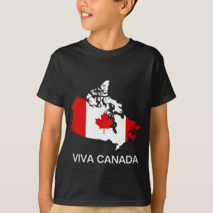 Kanadakarte und -flagge T-Shirt