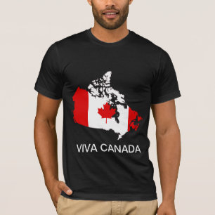 Kanadakarte und -flagge T-Shirt