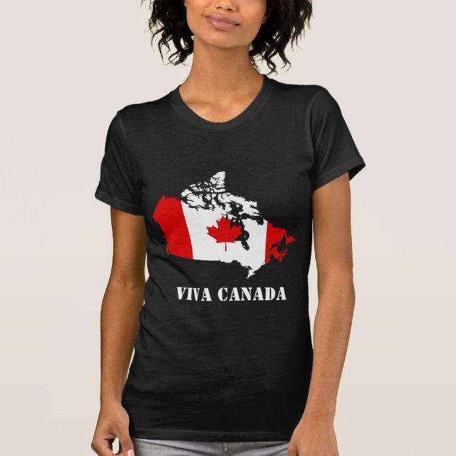 Kanadakarte und -flagge T-Shirt (Vorderseite)