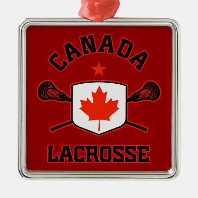 Kanadalacrosse-Verzierung Silbernes Ornament (Vorne)