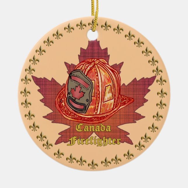 Kanadas Ahornleaf Feuerwehrschmuck Keramikornament (Vorne)