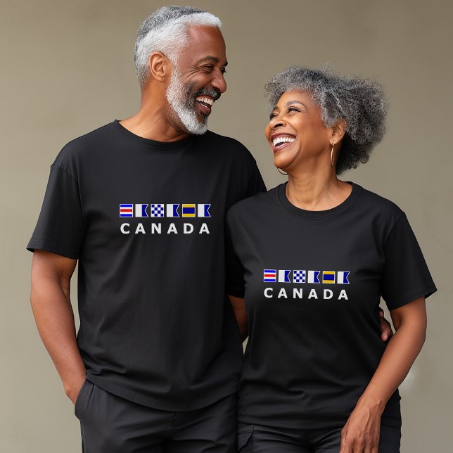 Kanadas blaue Flags dunkle Farbe T-Shirt (Von Creator hochgeladen)