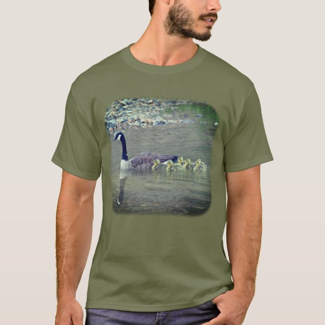Kanadas Gänse Mama und Babies Natur T-Shirt (Vorderseite)