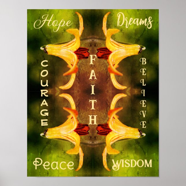Kanadas Lily Abstrakte inspirierende Worte Poster (Vorne)