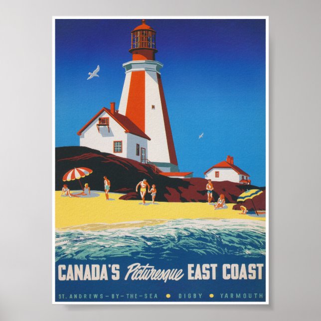 Kanadas Picturesque East Coast Vintage Reise Poster (Vorne)