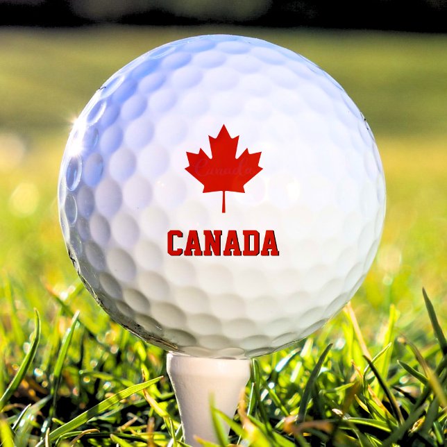 Kanadas rote und weiße kanadische Flagge Golfball (canada canadian flag maple leaf golf ball)