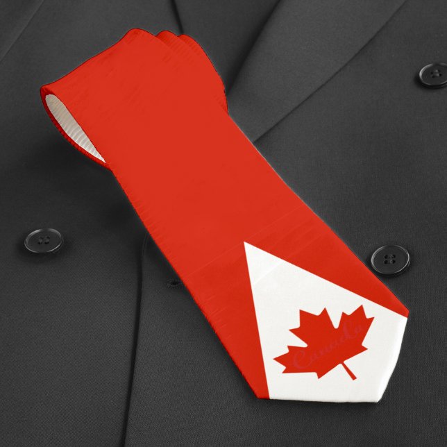 Kanadas roter weißer kanadischer Ahornblättersteg Krawatte (Canada Red White Canadian Flag Maple Leaf Neck Tie)