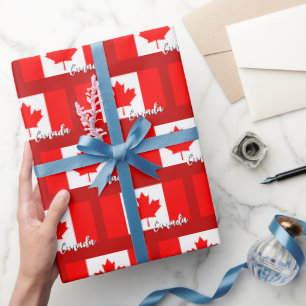Kanadas Wrapping Paper, Red Xmas, kanadische Flagg Geschenkpapier
