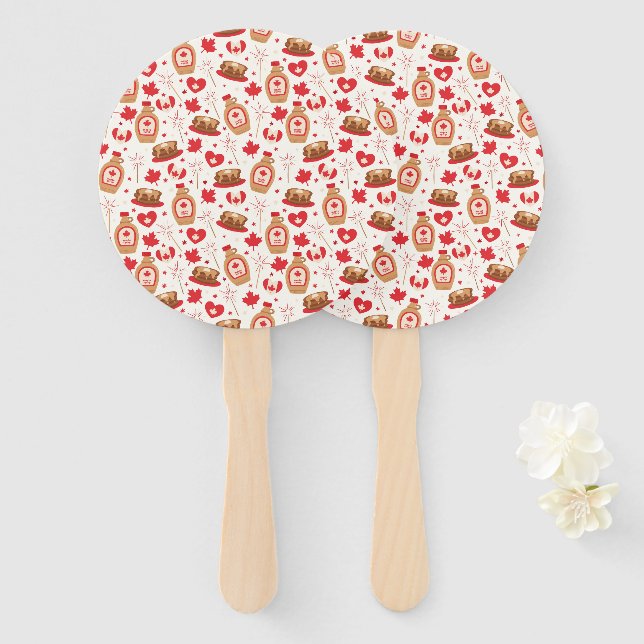 Kanadatag Party Hand Fans Fächer (Vorne und Hinten)
