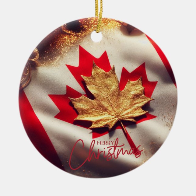 KANADIA FLAG INSPIRIERT KERAMIK ORNAMENT (Vorne)