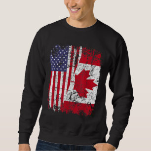 KANADIAN ROOTS Halbe amerikanische Flagge KANADA Sweatshirt