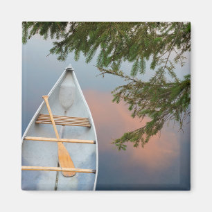 Kanadier auf einem See bei Sonnenuntergang, Kanada Magnet