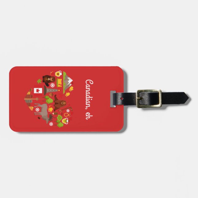 Kanadier, eh. Kanadisches Herz. Gepäckanhänger (Vorderseite horizontal)