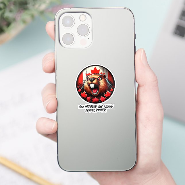 Kanadier "Falscher Biber Donald" Trump Aufkleber (Telefon)