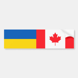 Kanadier Ich stehe mit der Ukraine. CA- und UKR-Fl Autoaufkleber
