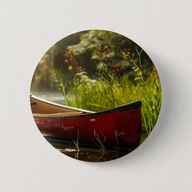 Kanadier in einem Fluss Button (Vorderseite)