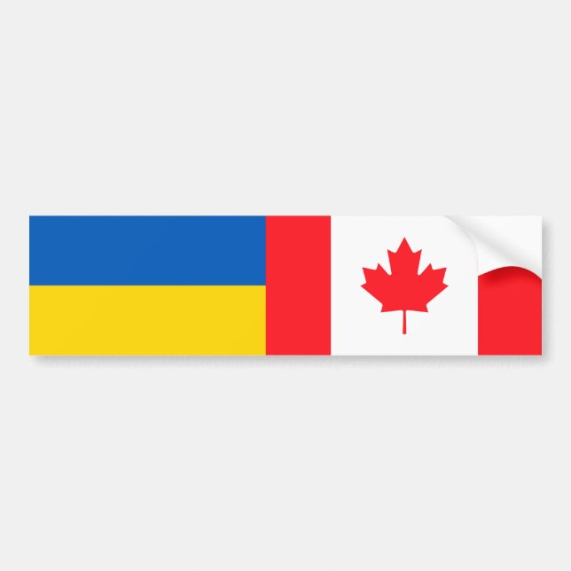 Kanadierin stehe ich mit der Ukraine. CA und UKR F Autoaufkleber (Vorne)