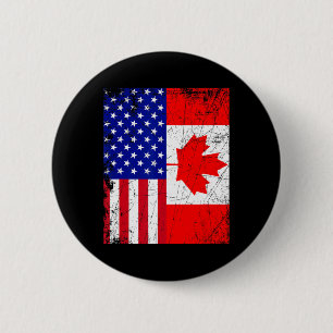 Kanadisch-amerikanisches Hemd USA Kanada Flagge 4. Button