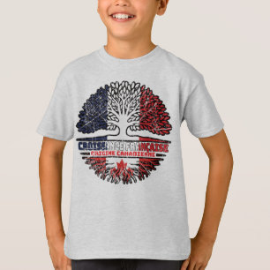 Kanadisch Kanada Französisch Frankreich Baum Wurze T-Shirt