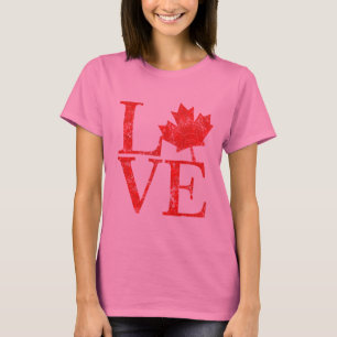 Kanadische Ahorn-Blatt LIEBE Grunge-Art KANADA T-Shirt