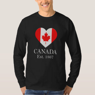 Kanadische Ahornblatt-Herzflagge Kanada T-Shirt