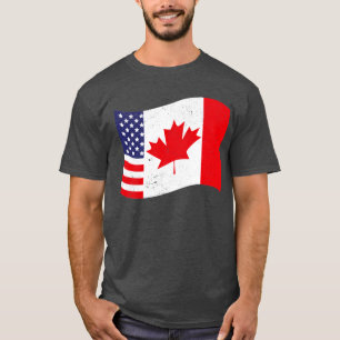 Kanadische amerikanische Flagge US-Ahornfahne Kana T-Shirt