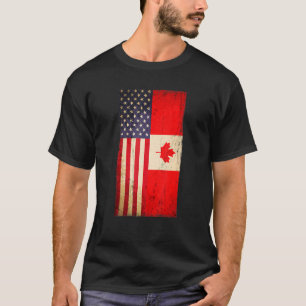 Kanadische amerikanische Flagge USA Kanada 4. Juli T-Shirt