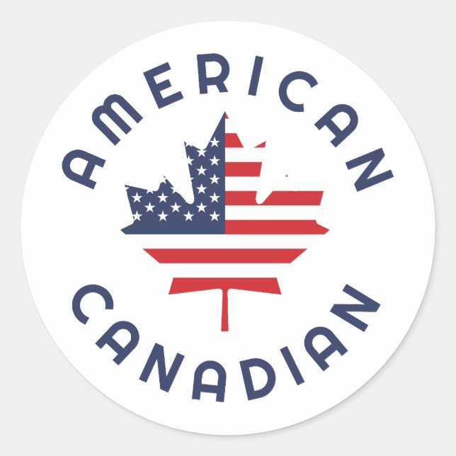kanadische amerikanische Wurzeln Runder Aufkleber (Vorderseite)