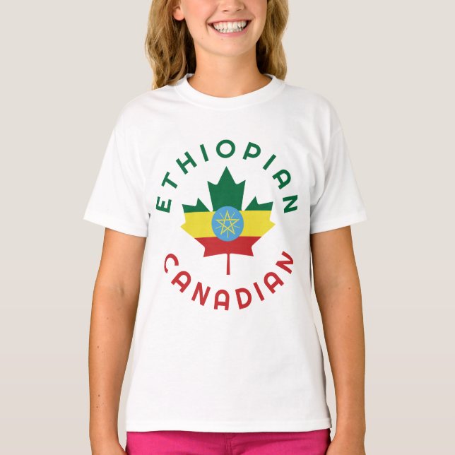 Kanadische äthiopische Wurzeln T-Shirt (Vorderseite)