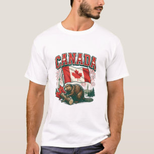 Kanadische Biber-Patriotismus-Flaggenfeier T-Shirt