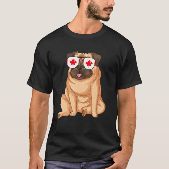 Kanadische Bulldoge-Sonnenbrille mit kanadischer F T-Shirt (Vorderseite)